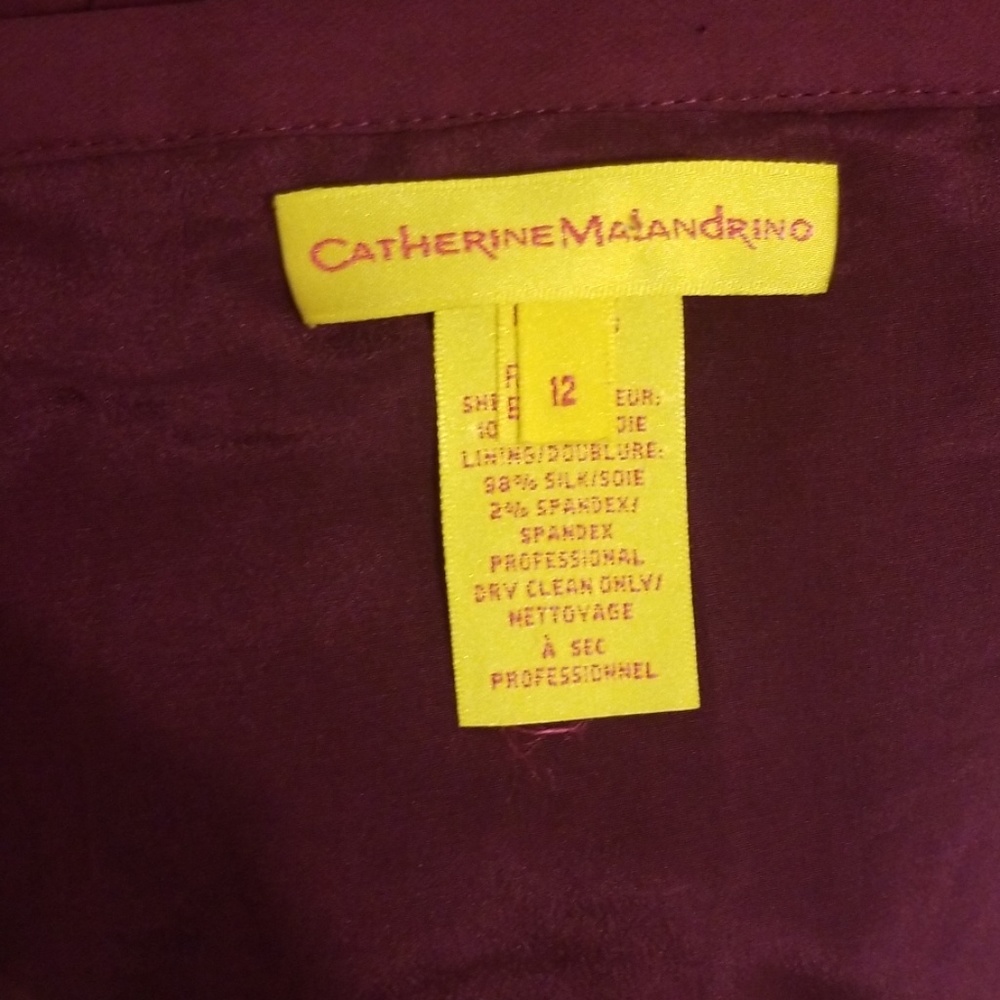 CATHERINE MALANDRINO 100% silk plum mini skirt - Picture 6 of 7